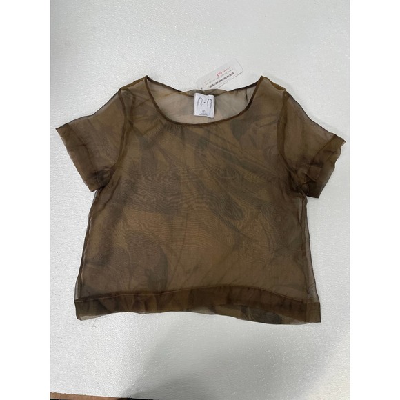 NWT Jamie + The Jones Marbled Chiffon Tee Blouse Umber Sz Small $340 - Picture 2 of 4
